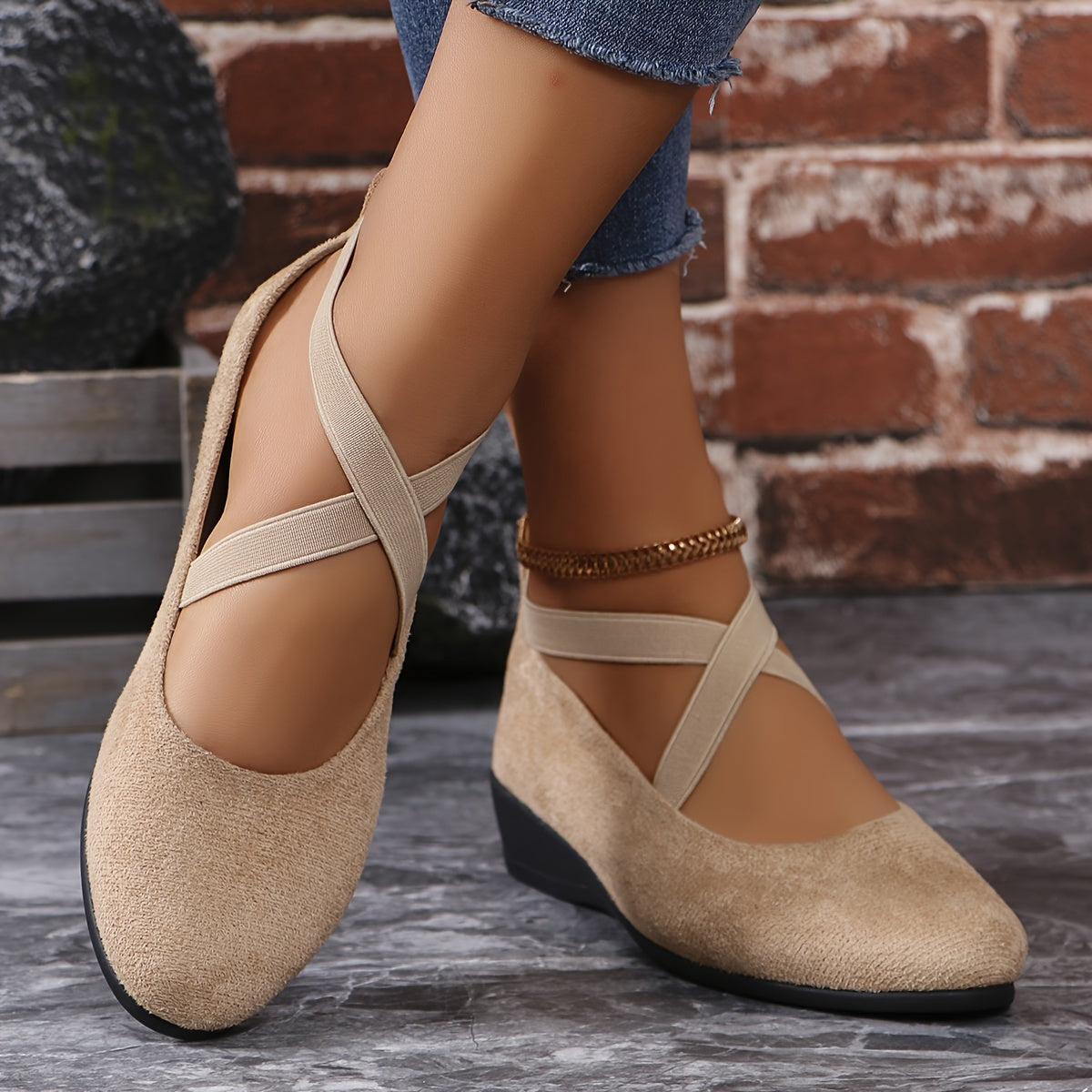Red Stable-Step Wedge Sandals