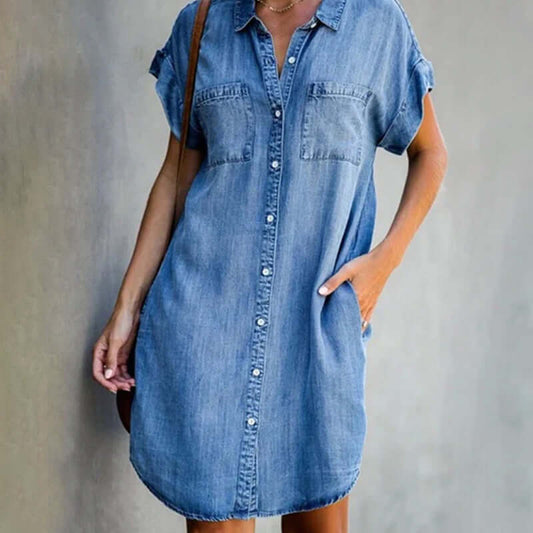 All-Day Flattering Denim Dress