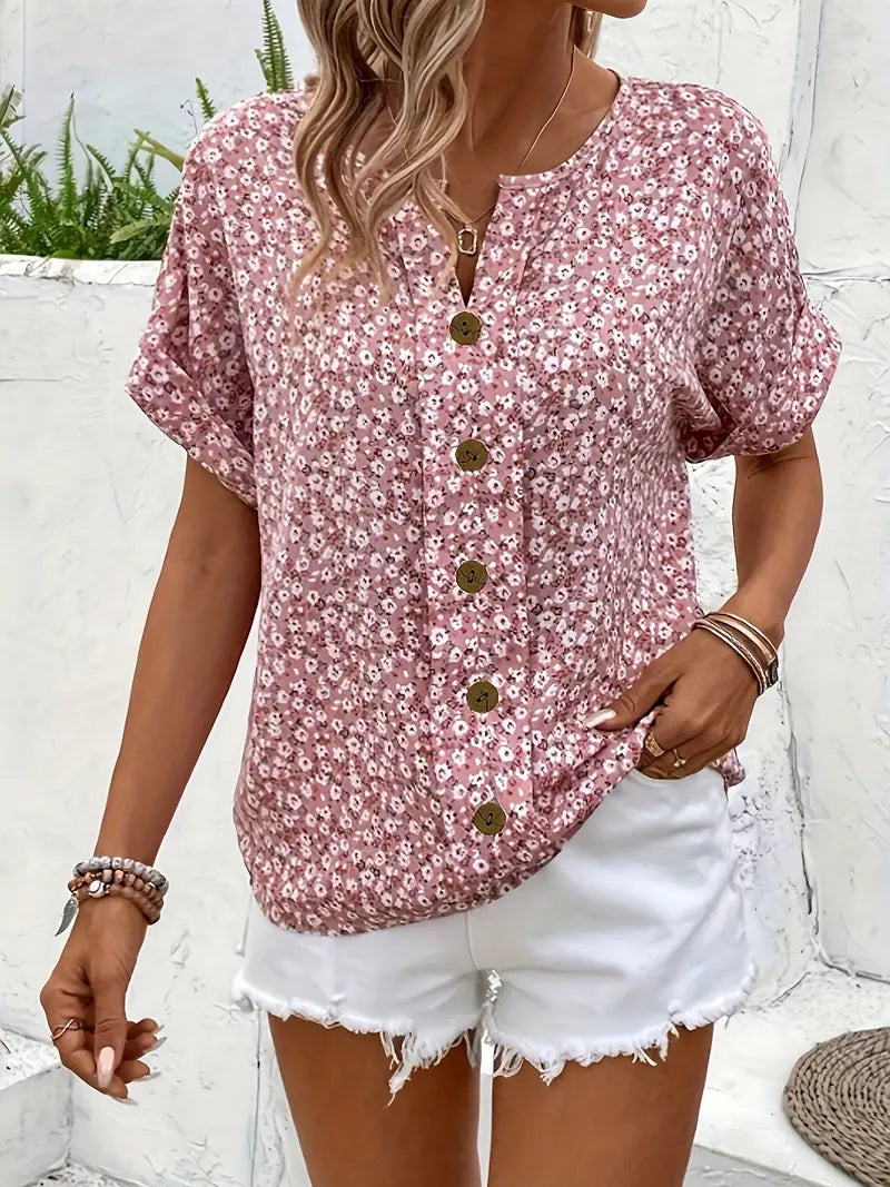 Airy-Fit Floral Blouse