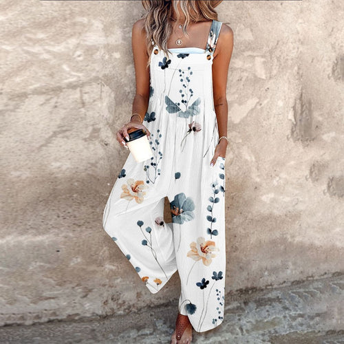 Cooling Plant-Print Jumpsuit