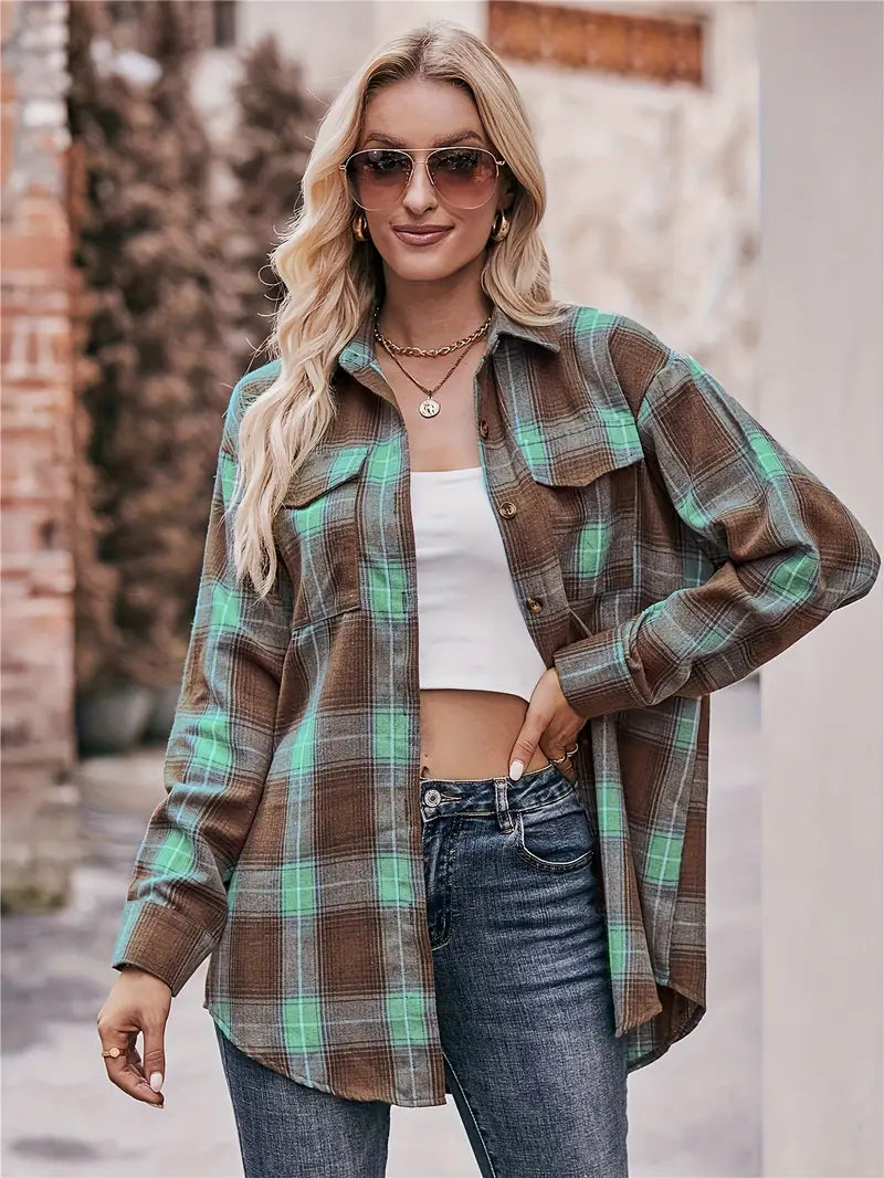 Easy-Care Checked Blouse