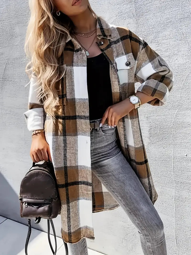 Plaid Soft-Touch Jacket