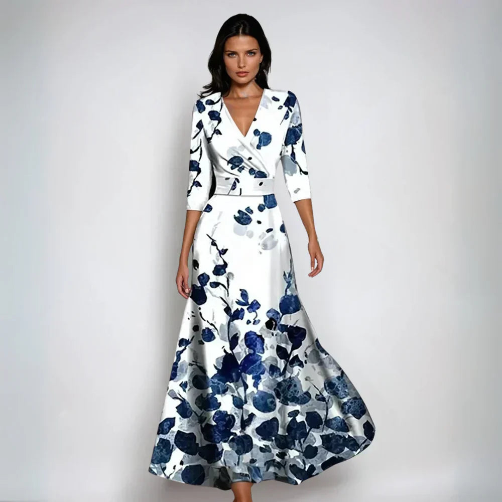 Floral-Elegance Wrap Dress