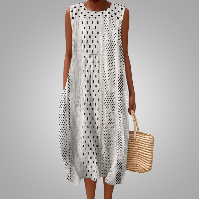 Breezy Monochrome Dot Dress