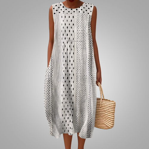 Breezy Monochrome Dot Dress