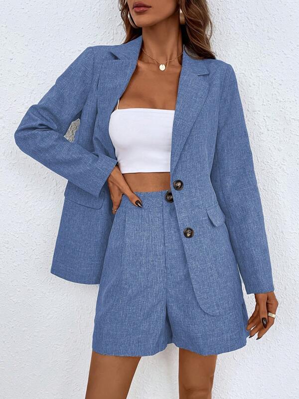 Elegant Blazer-Shorts Suit