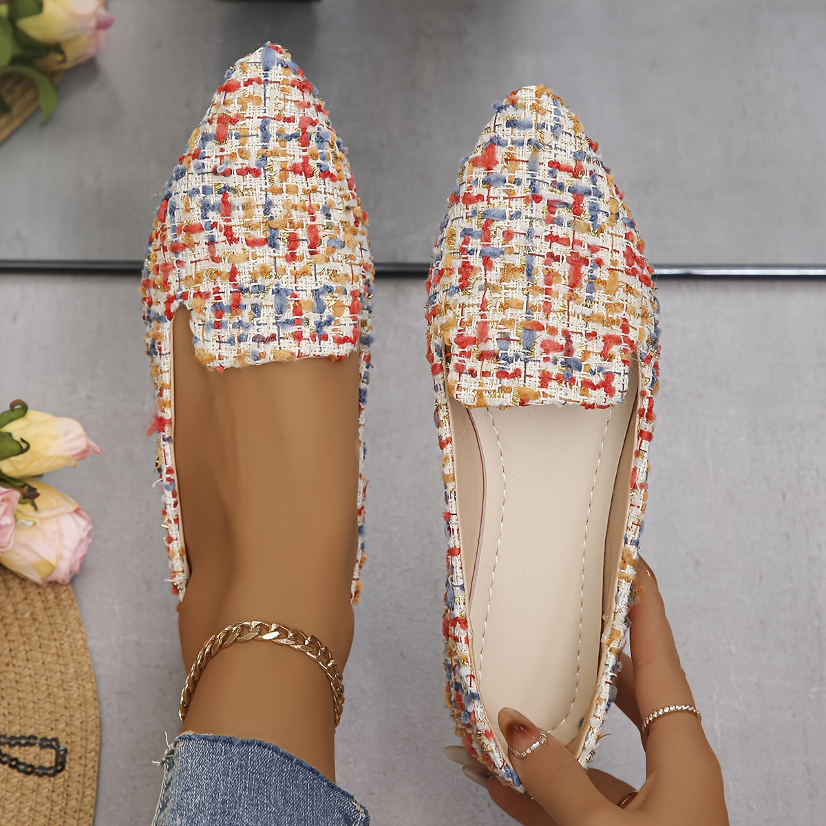 Easy-Care Plaid Flats