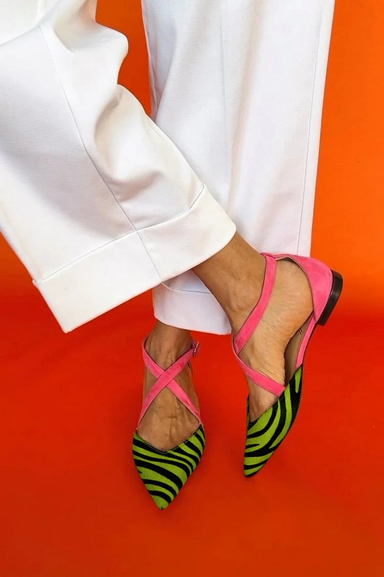 Bold Zebra-Stripe Ballerinas