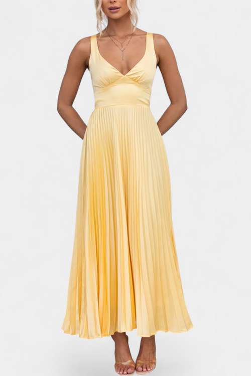 Figure-Skimming Pleated Dress