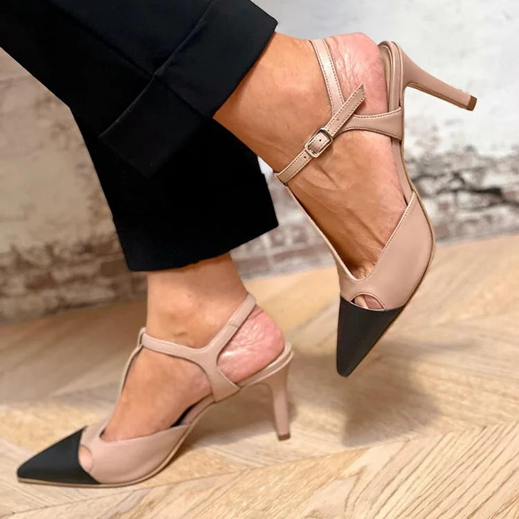 Chic Contrast T-Bar Pumps