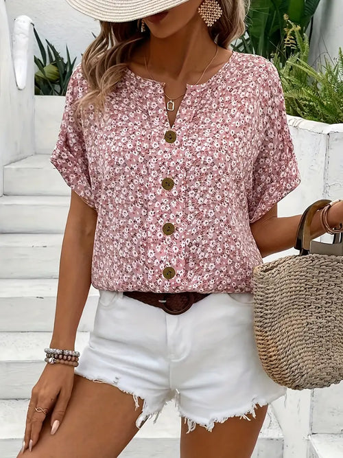 Airy-Fit Floral Blouse