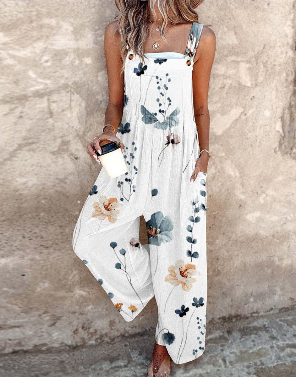 Cooling Plant-Print Jumpsuit