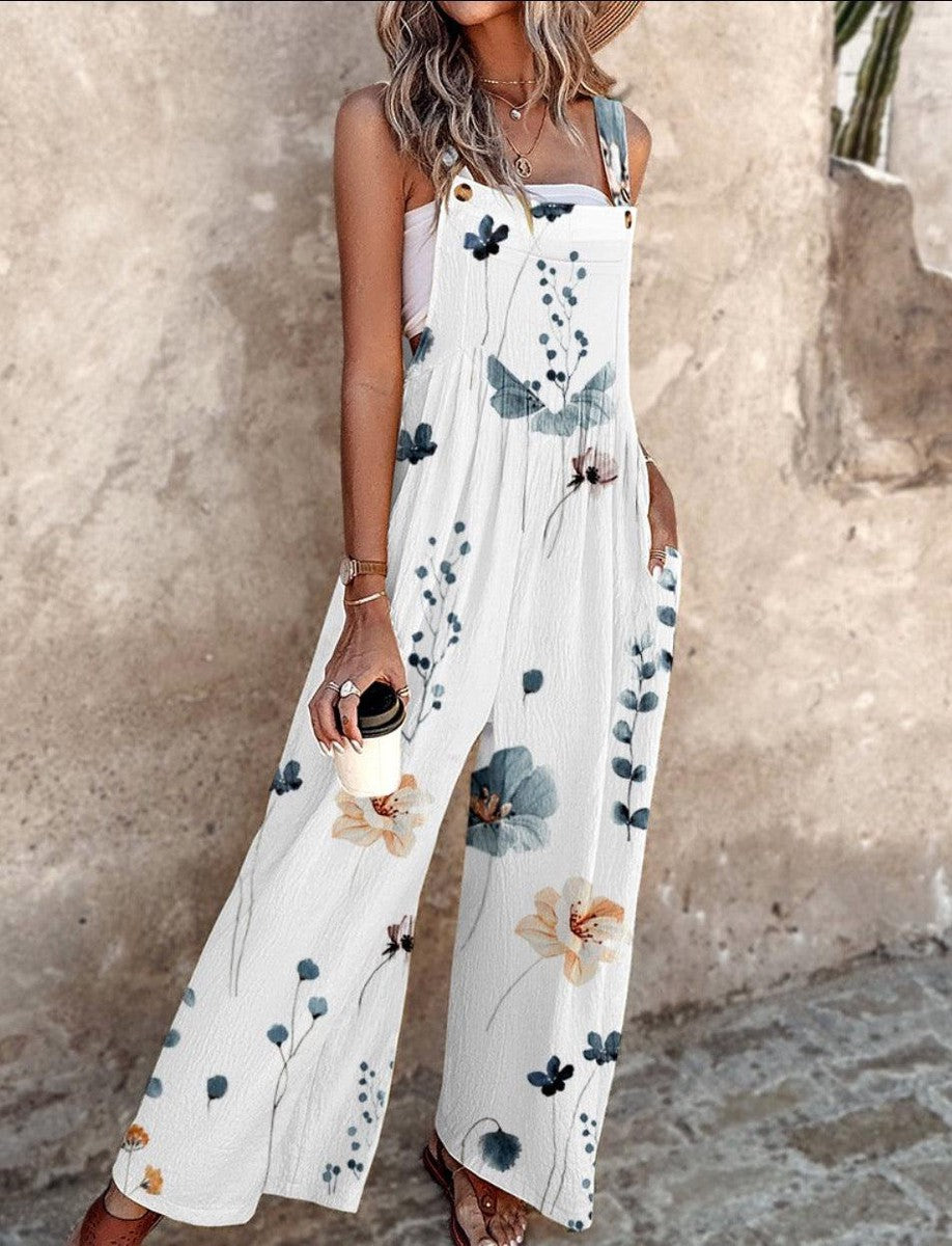Cooling Plant-Print Jumpsuit