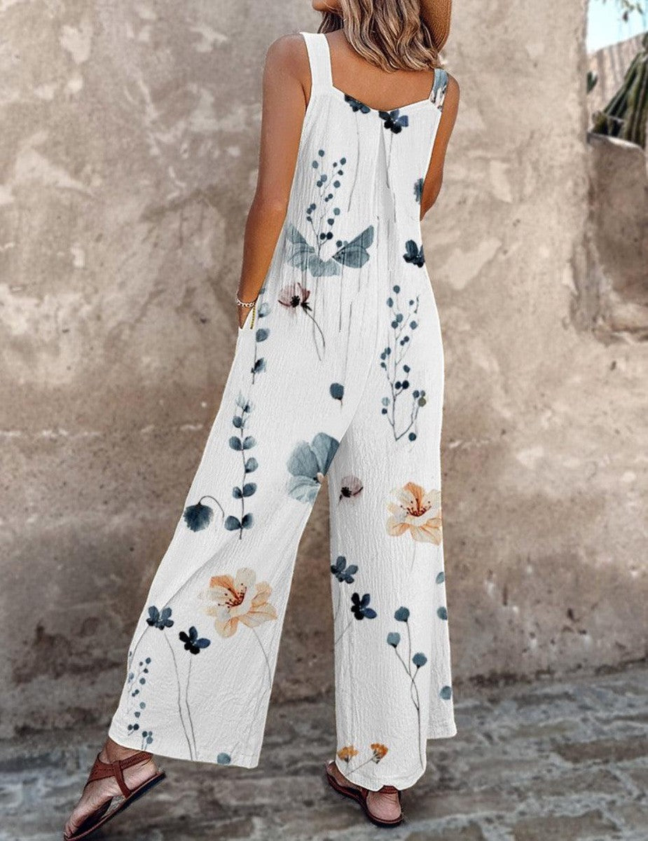 Cooling Plant-Print Jumpsuit