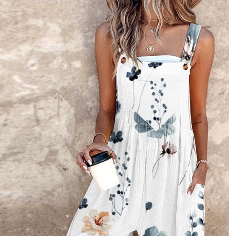 Cooling Plant-Print Jumpsuit