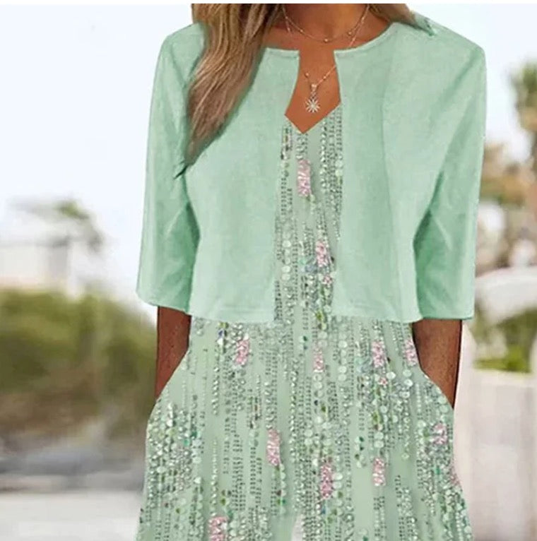 Sculpting V-Neck Jacket Set