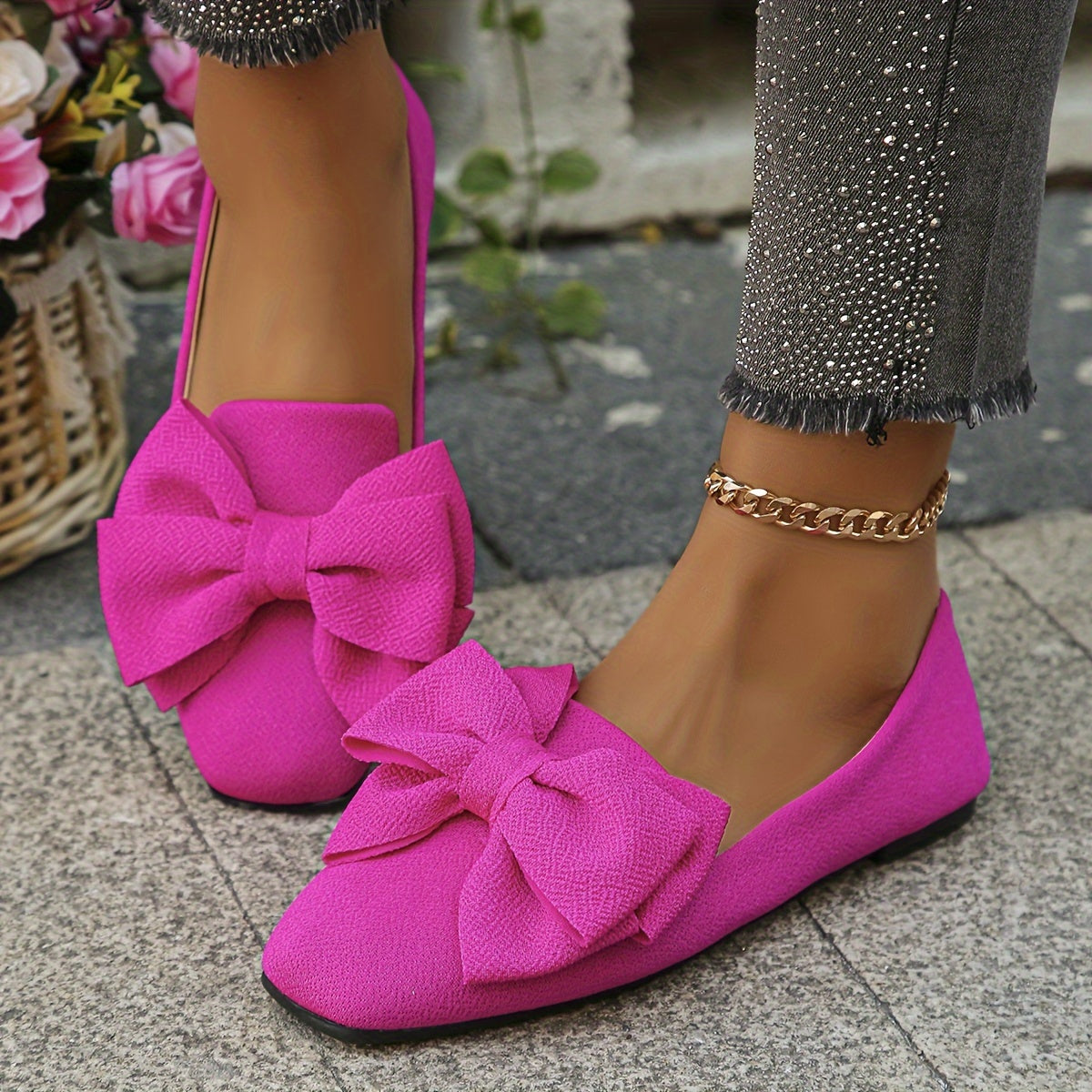 Red Slip-On Flats
