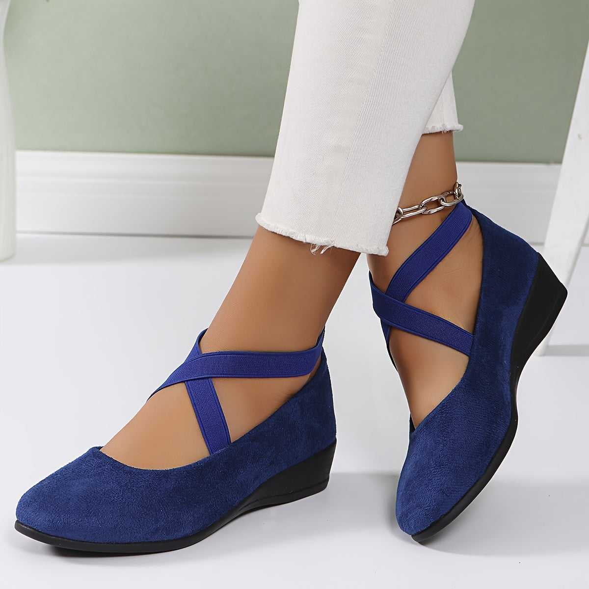 Red Stable-Step Wedge Sandals