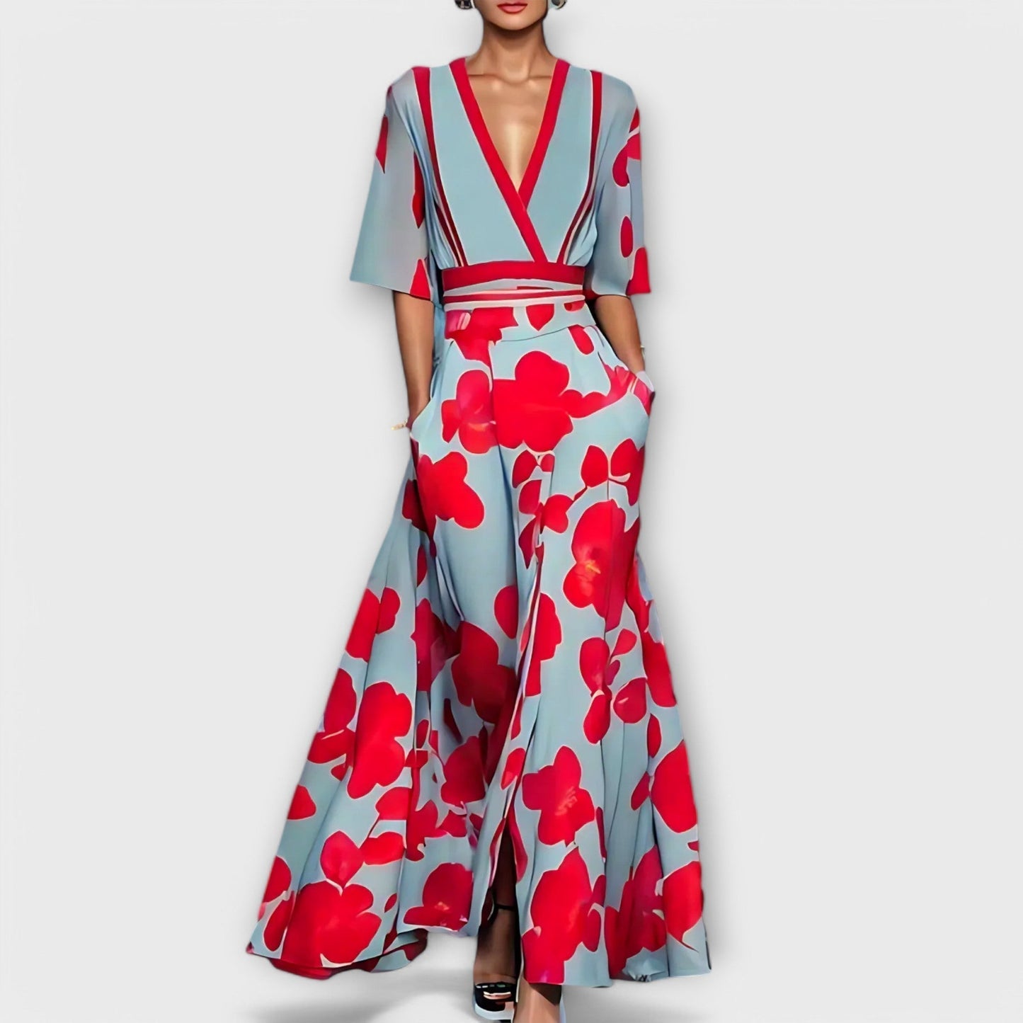 Elegant Floral Wallet Dress