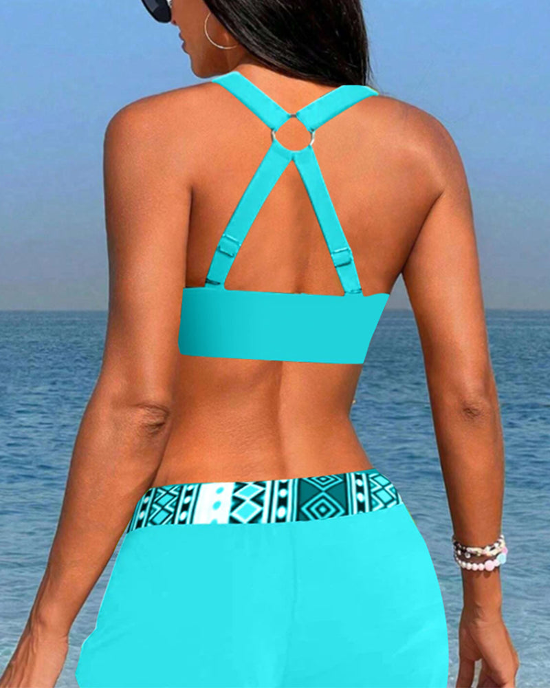 Elegant High-Waist Tankini
