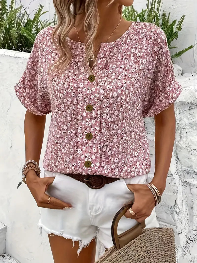 Airy-Fit Floral Blouse