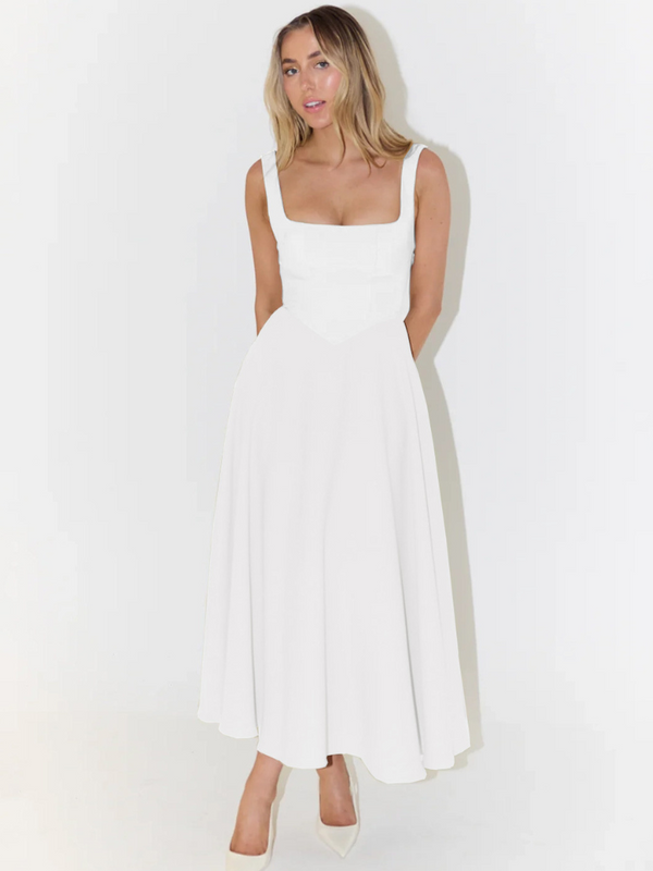Elegant Figure-Enhancing Midi Dress