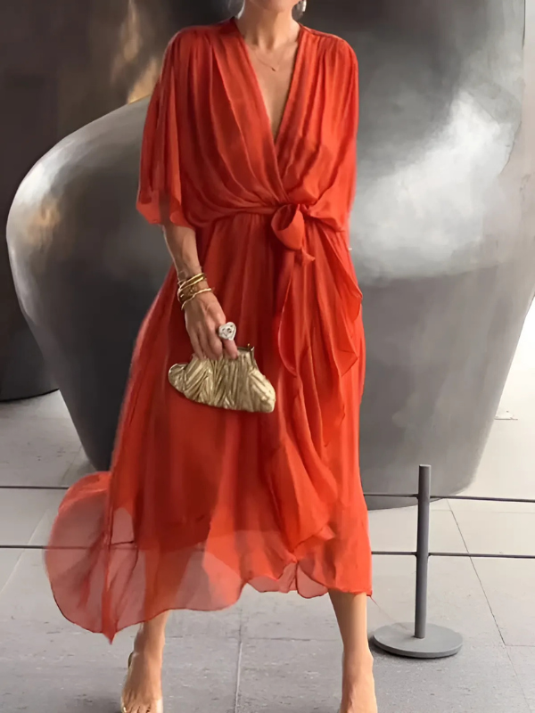 Effortless Elegance Wrap Midi Dress