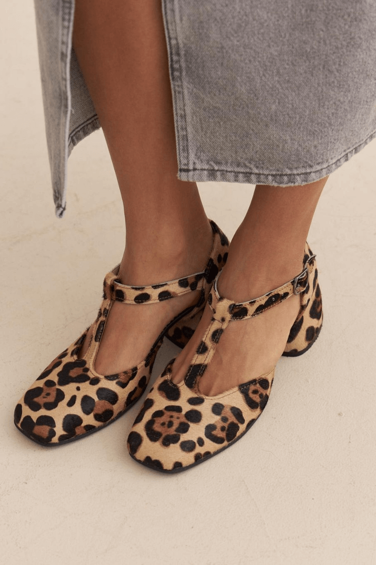 Animalier Comfort T-Strap Shoes