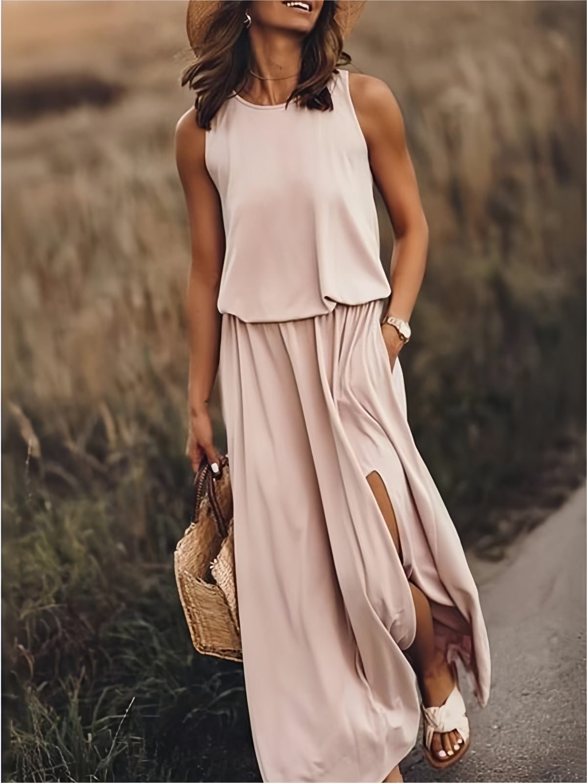 Eco-Soft Boho Maxi Dress