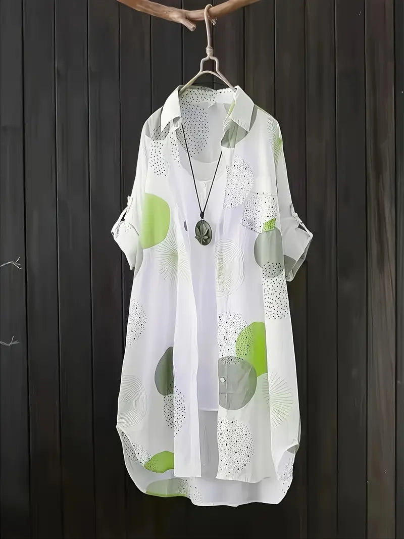 Easy-Care Geometric Blouse