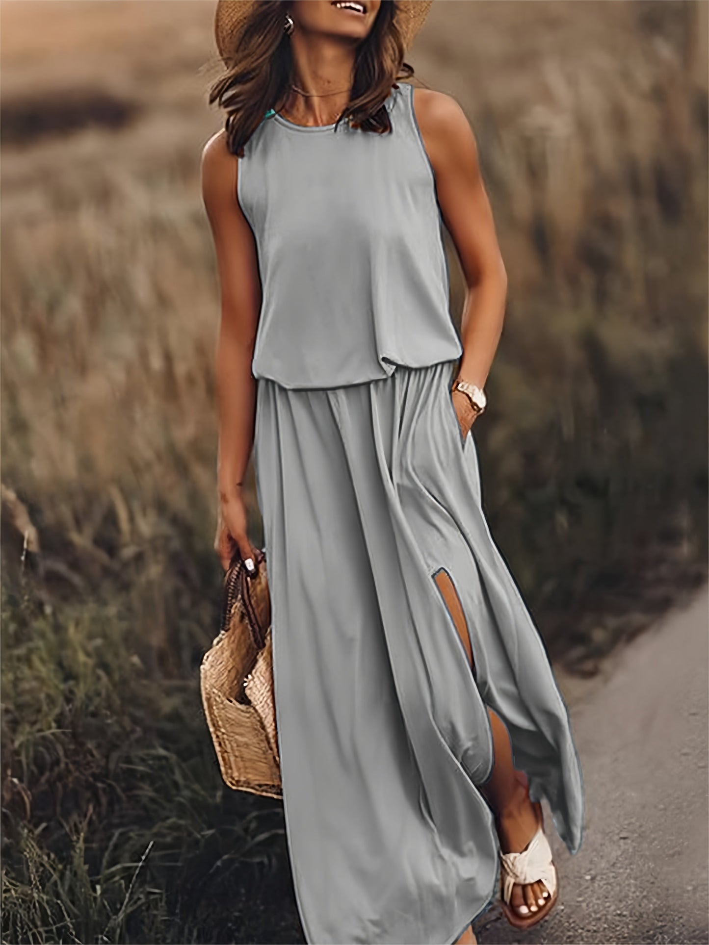 Eco-Soft Boho Maxi Dress