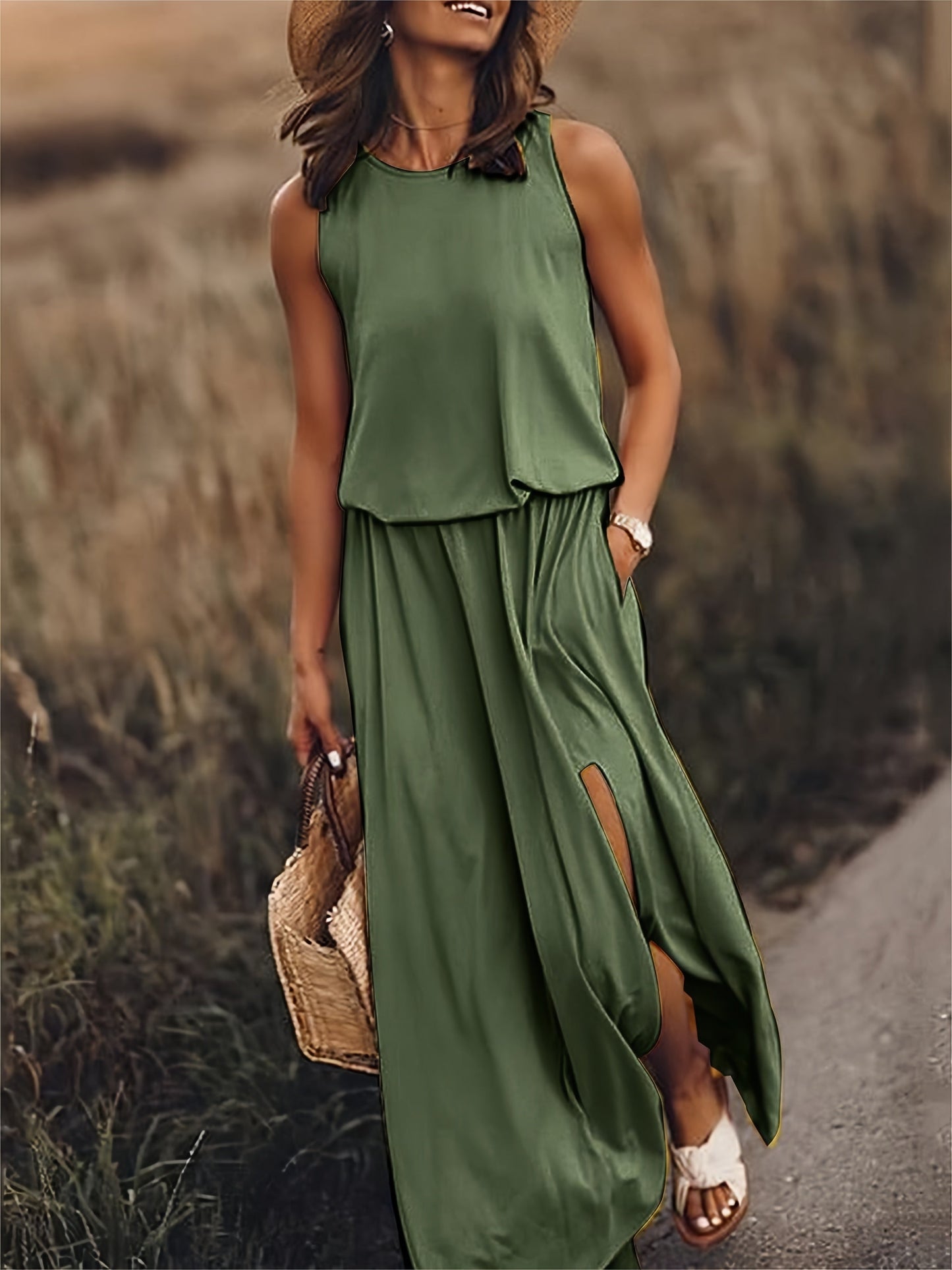 Eco-Soft Boho Maxi Dress