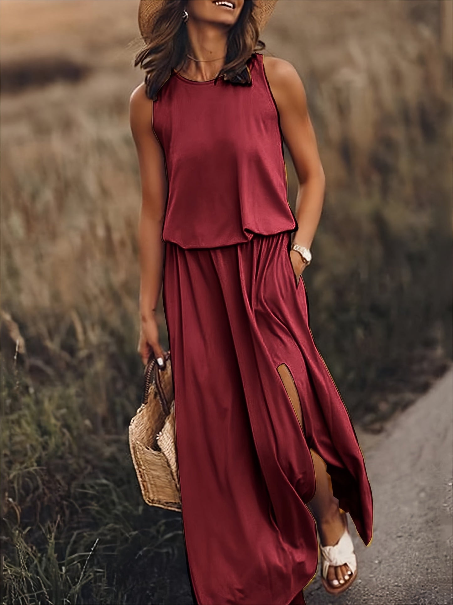 Eco-Soft Boho Maxi Dress