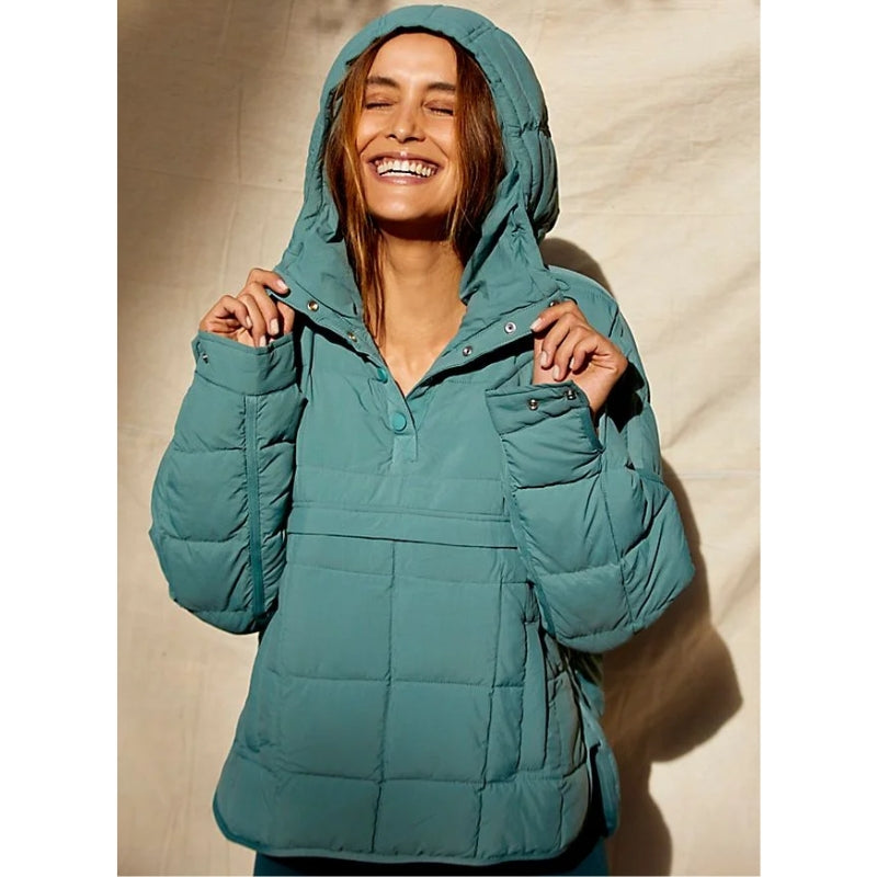 Water-Resistant Hooded Pullover