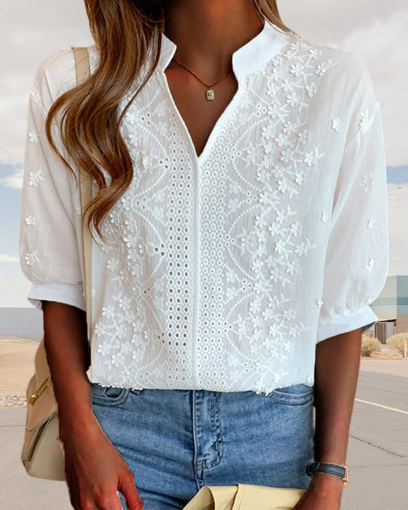 Elegant Puff Sleeve Office Blouse
