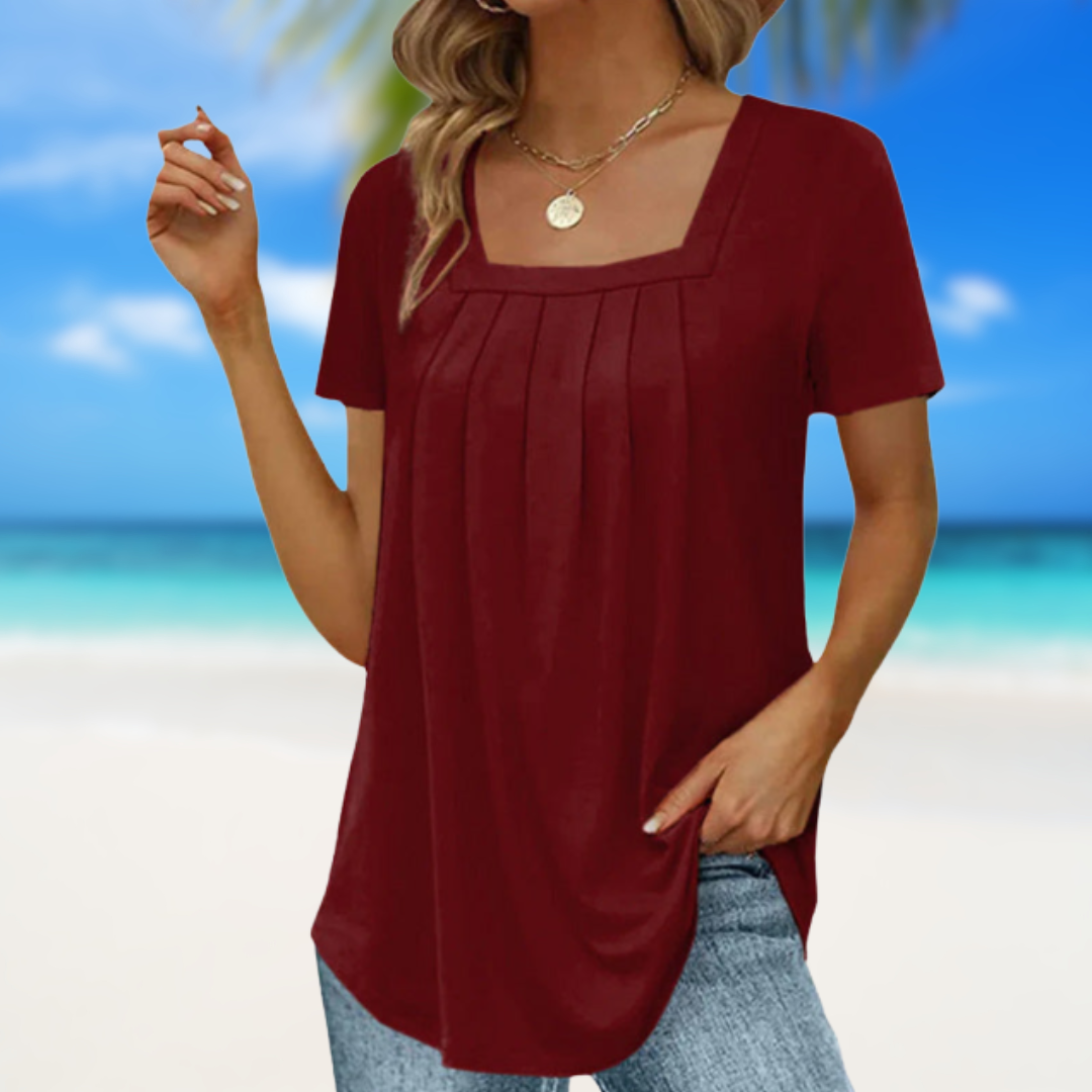 Cooling Square-Neck Blouse