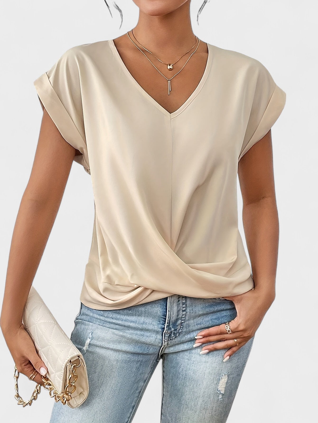 Mauve Twist-Front Top