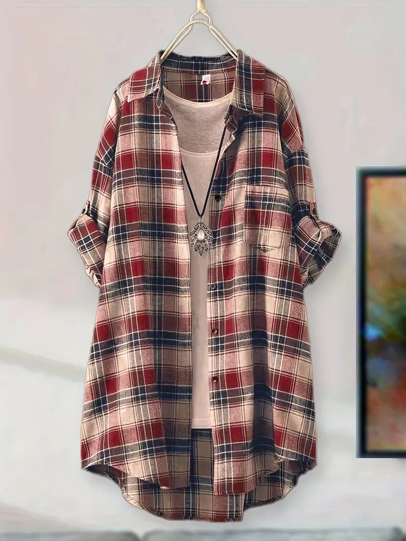 Flattering Checked Blouse