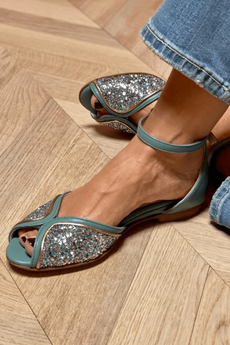 Glitter-Glow Low Sandals