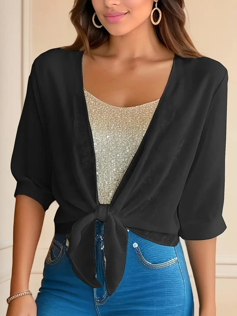 Flattering Tie-Neck Blouse