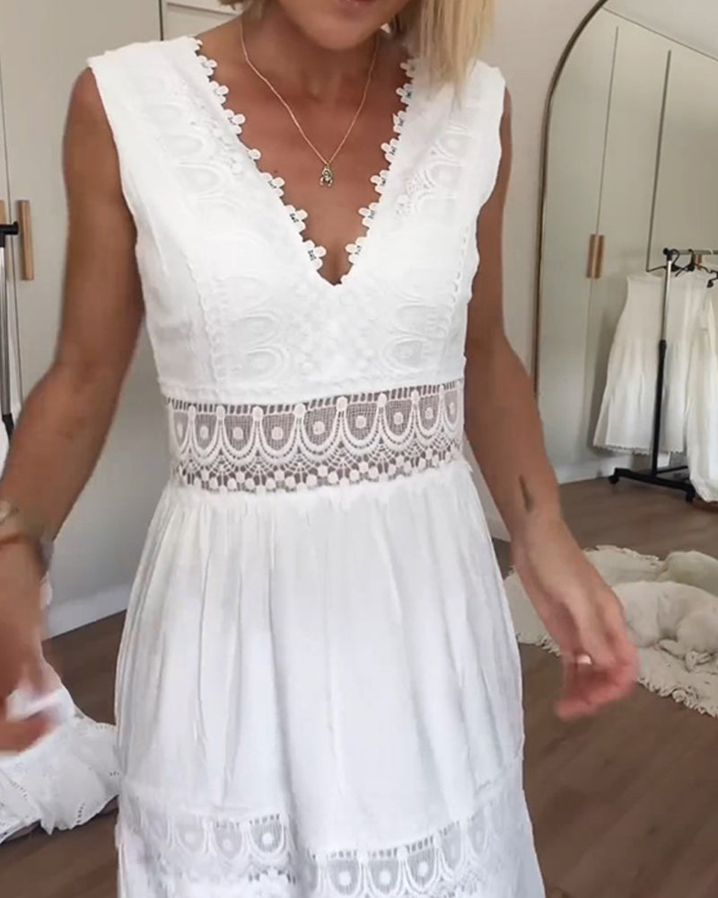 Lace V-Neck Elegance Dress