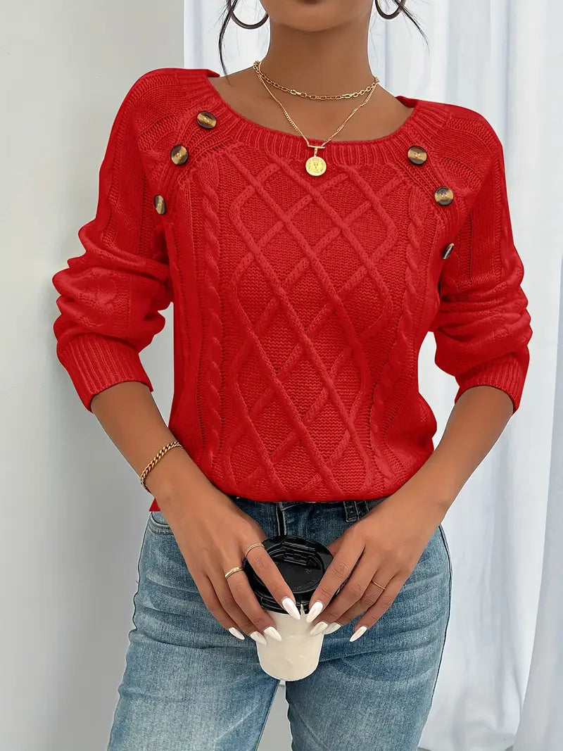 Soft-Touch Button Cardigan