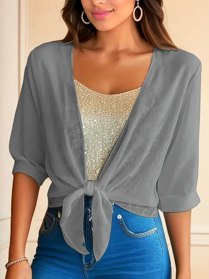 Flattering Tie-Neck Blouse