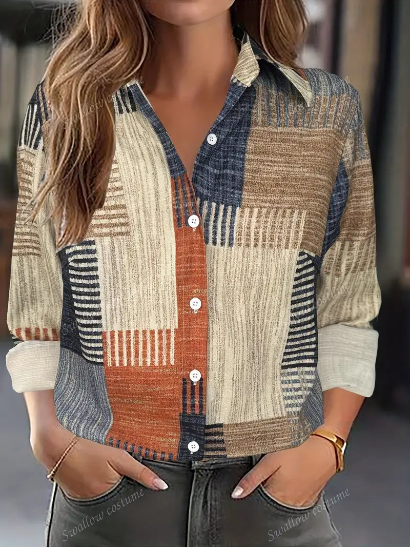 Easy-Care Striped Blouse