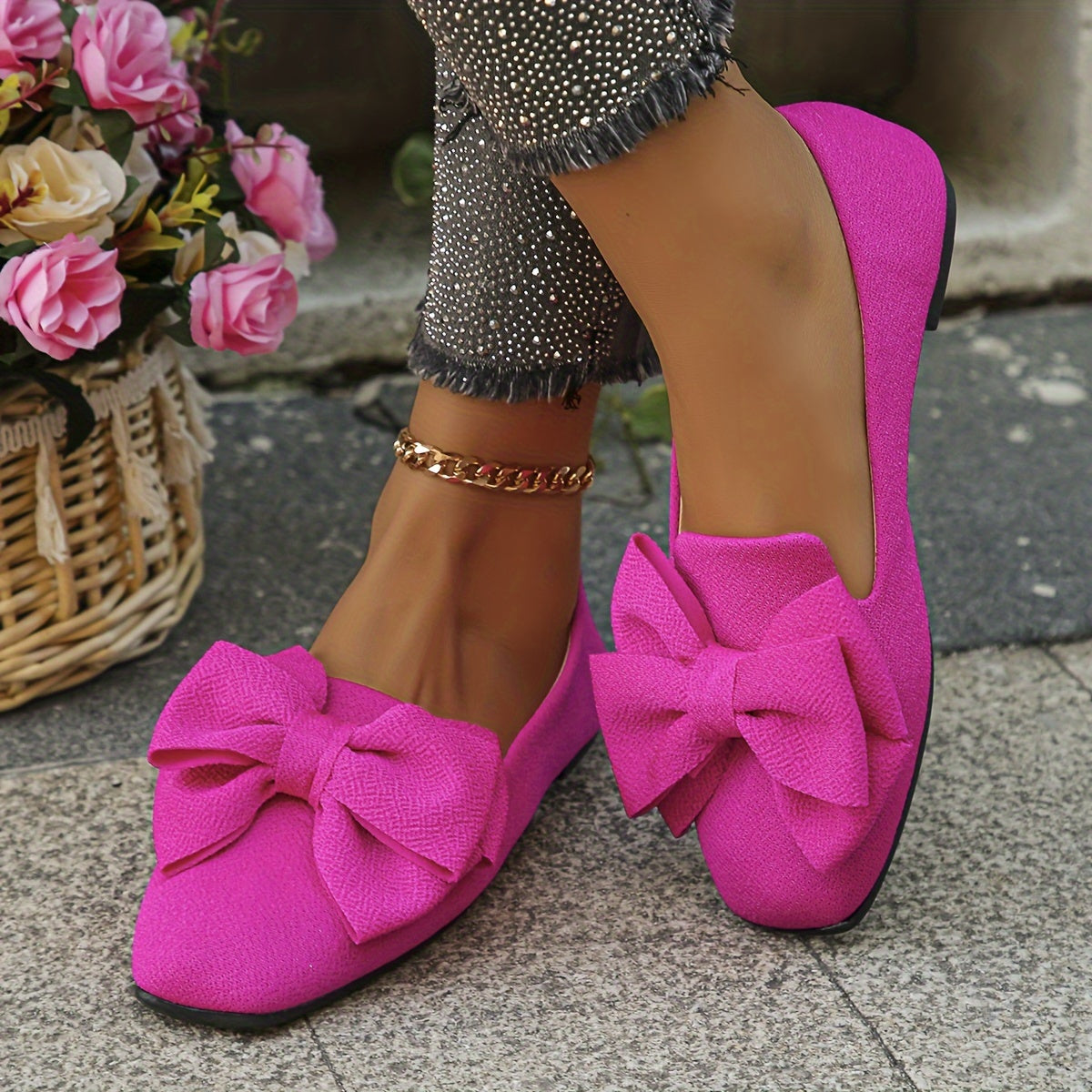 Red Slip-On Flats