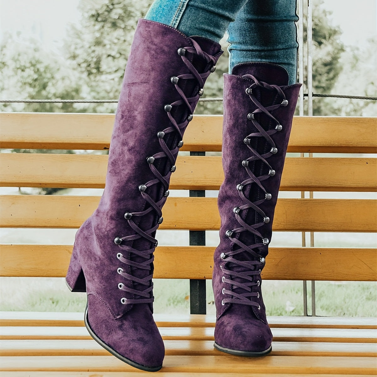 Stability-Boost Knee-High Boots