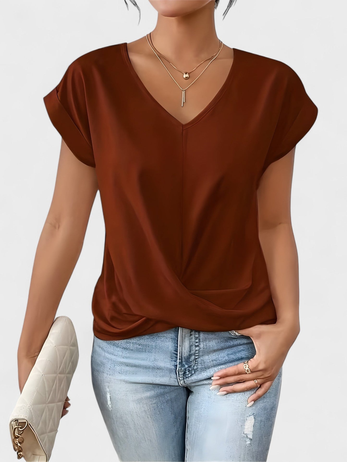 Mauve Twist-Front Top