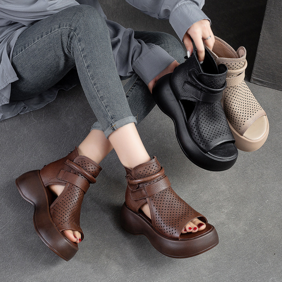 Elegant Comfort Leather Sandals
