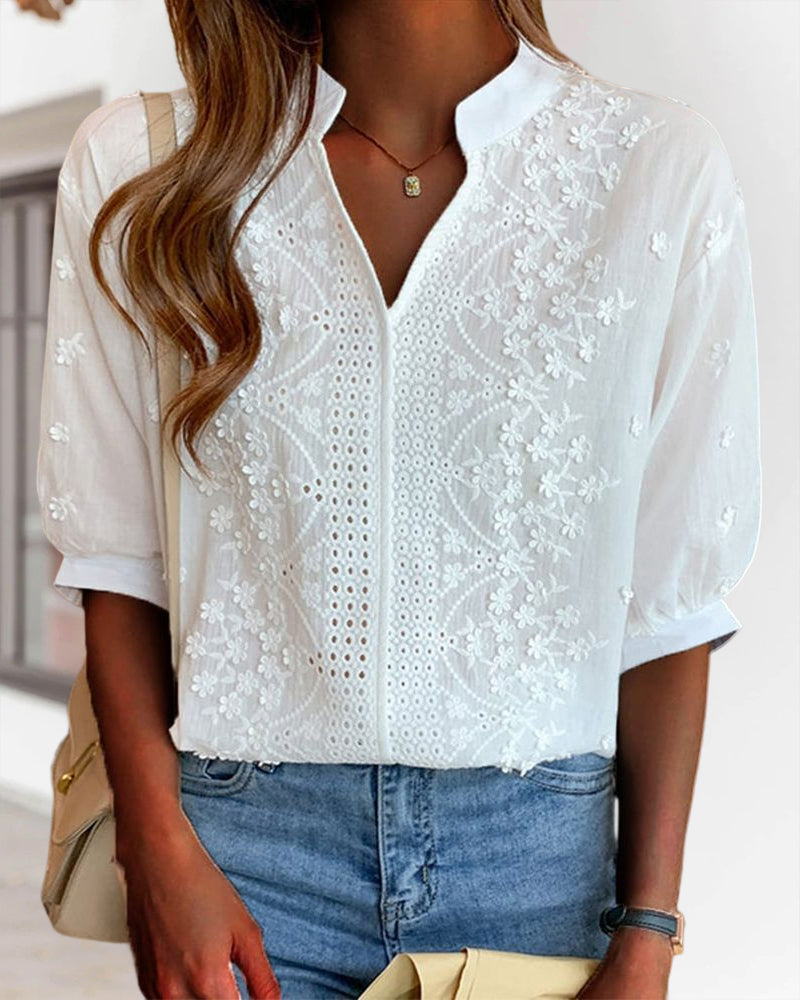Elegant Puff Sleeve Office Blouse