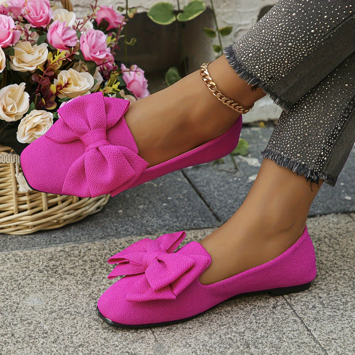 Red Slip-On Flats